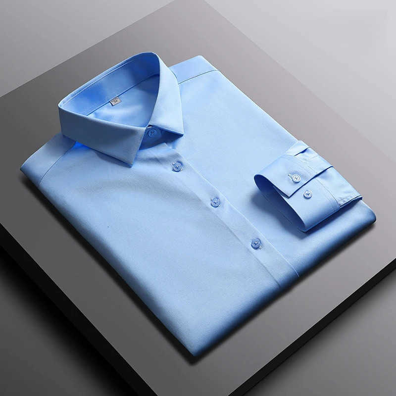 Men's Shirts Men's Casual Casual and Fashionable Long SLeeved Solid Color Shirt Non and Wrinkle Resistant Business Top H260921