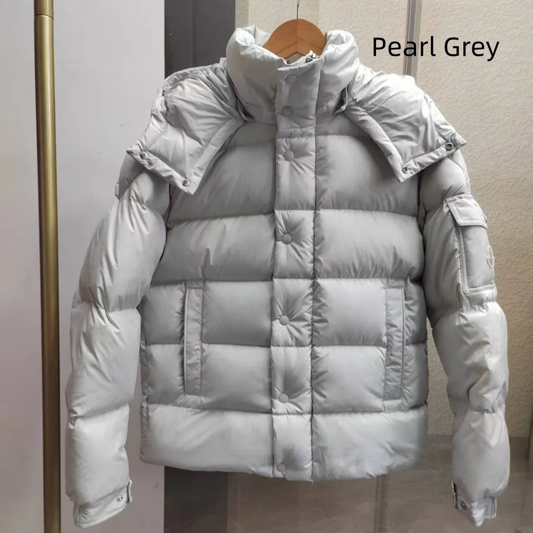 MC Maya70 Hooded Short Down Jacket coat Detachable Hood puffer jacket women winter jacket women Arm Logo Pocket doudoune femme