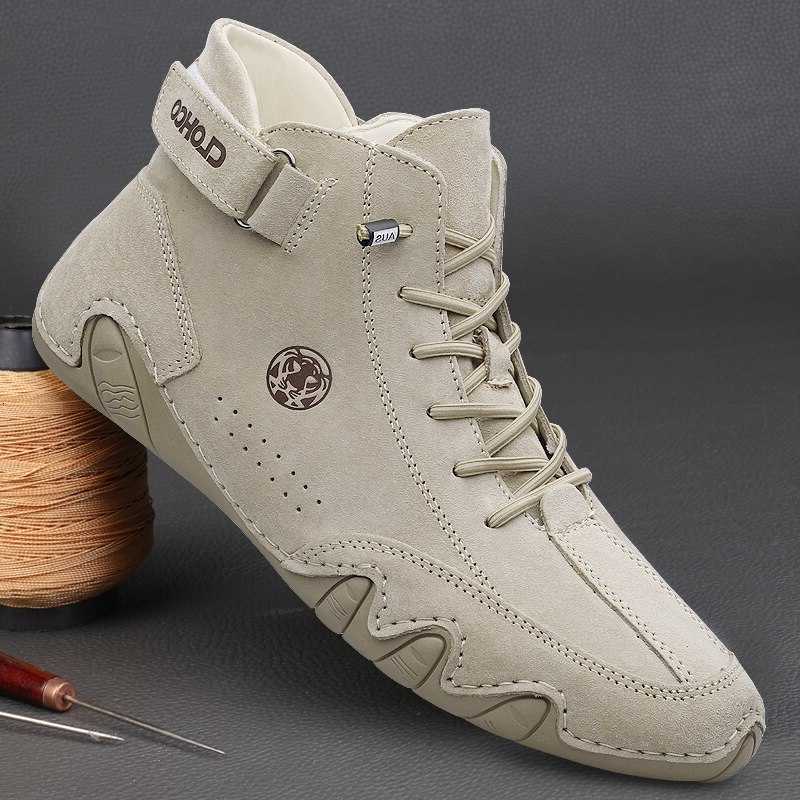Shoes Boots Men's Genuine Leather Ankle Boots 2023 Men Sneakers Outdoor Light Lace-Up Casual Shoes Fashion Loafers Winter Warm Boots H260921