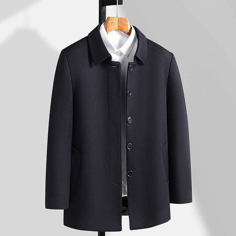 2026 Men's Wool Autumn Blends New style Trench Coat Men Fashion jackets Trendy Comfortable Versatile Solid Color Casual Coat L-4XL D260921