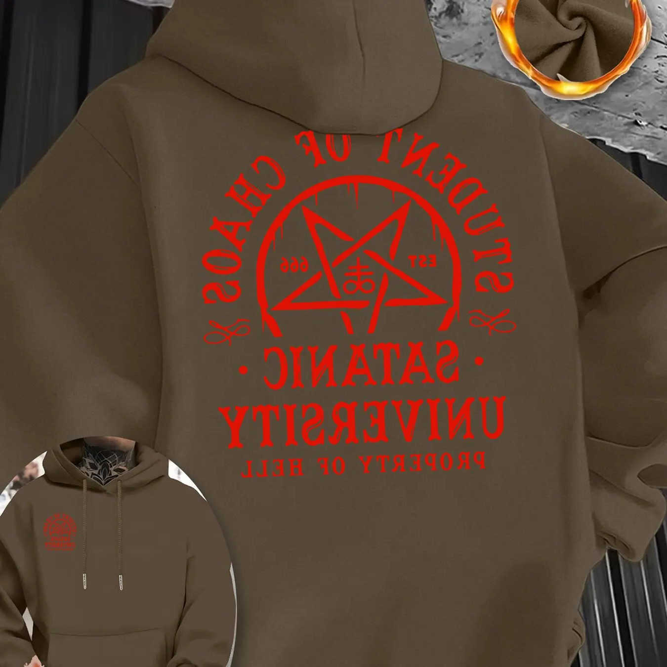 The Men's 2026 Hoodies Sweatshirts symbolic printed kangaroo pocket design of the autumn and winter unisex hooded sweatshirt for students and c