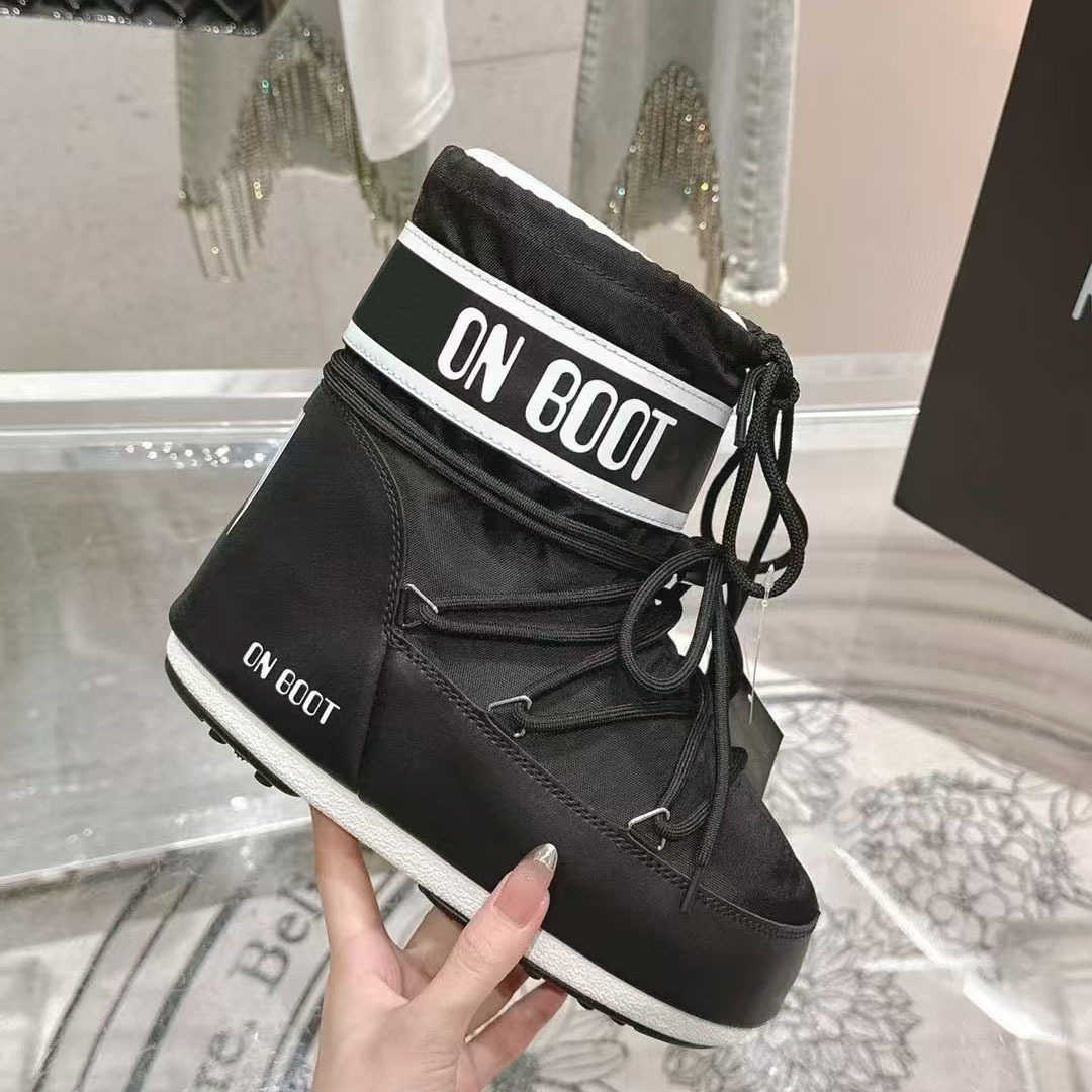 MOON Bota de gama alta botas de nieve altas de nailon ICON blancas intercambiables izquierda y derecha clásicas para mujer L26921