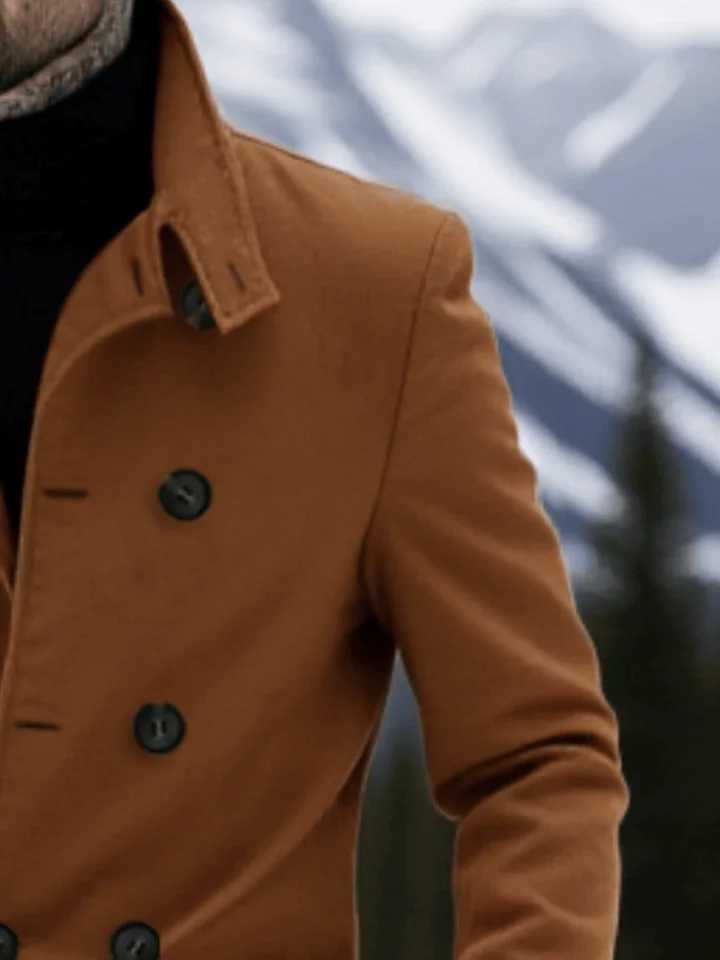 Men's Double Breasted Blends Wool Car Coat Winter Ready Insulation Adaptable for Professional and Leisure Environments D260921 d1