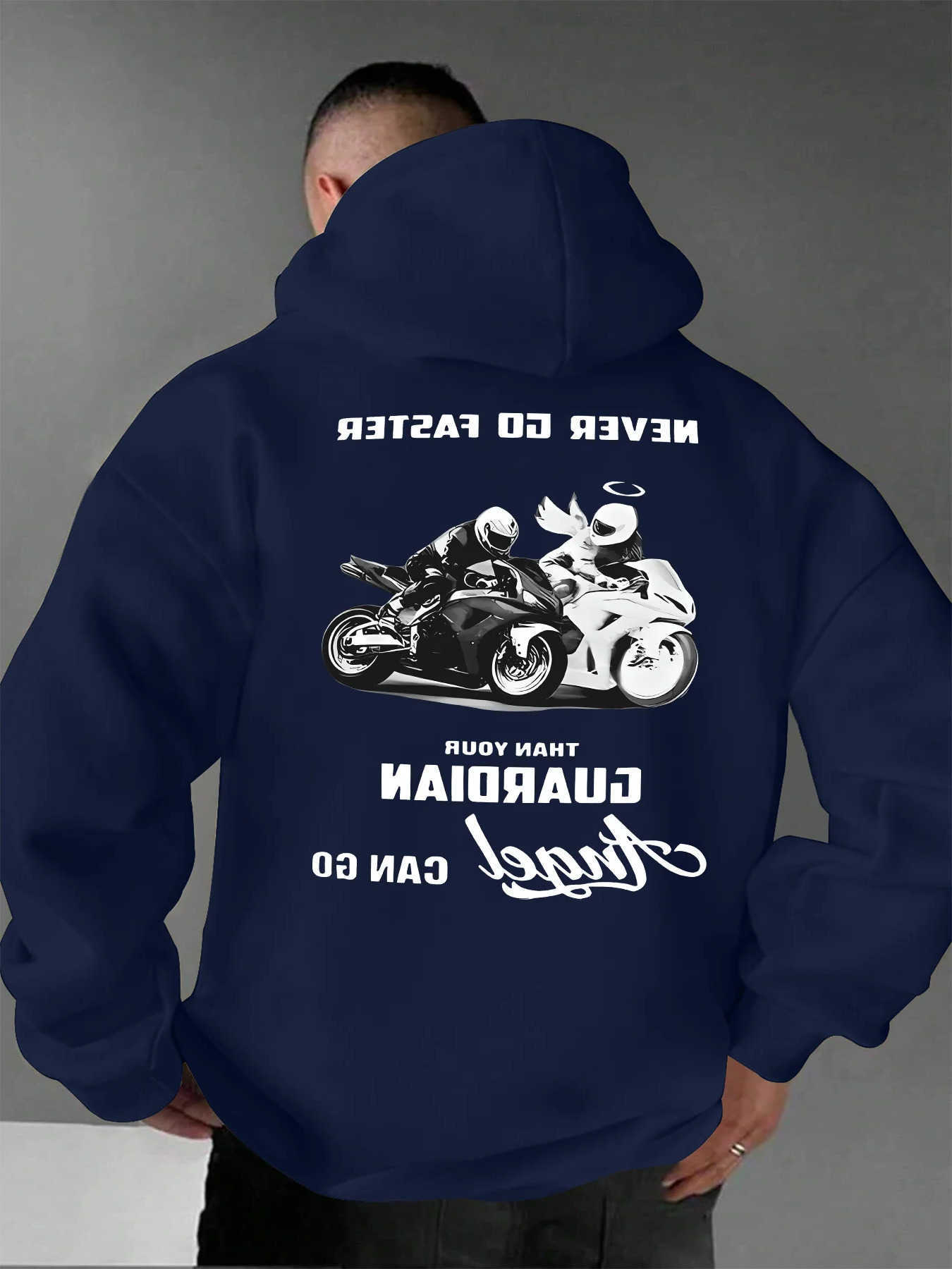 Men's Men's Hoodies Oversized Sweatshirts Hoodie Motorcycle Graphic Print Sweatshirt Vintage Biker Streetwear Pullover Hooded Top Casual A
