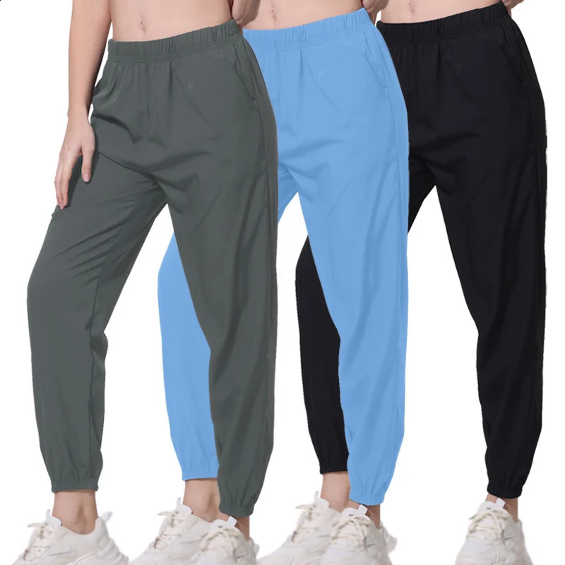 Spring And Summer Thin Ladies Quick-drying Sports Casual Pants Mesh Breathable Black Joker 9 Pants Teenagers Running Harem Pants 260921