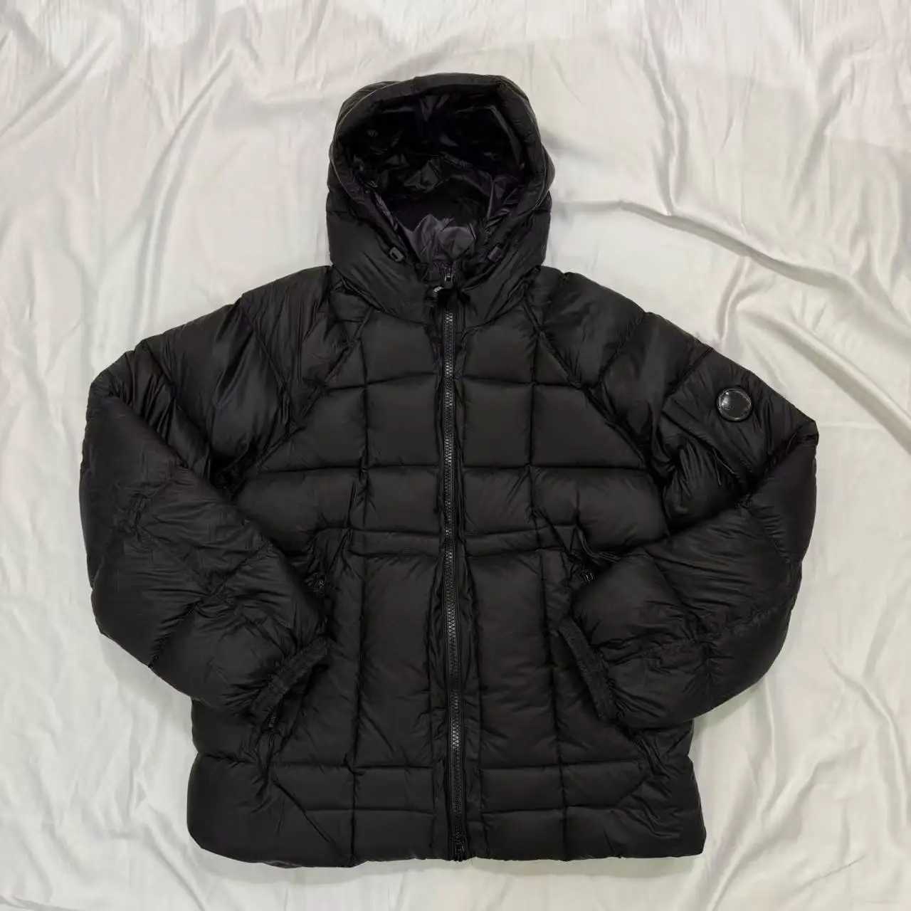British CC black glass cover down jacket men's short thick warm and cold light white duck down jacket winter fashion Joker casua Q260921