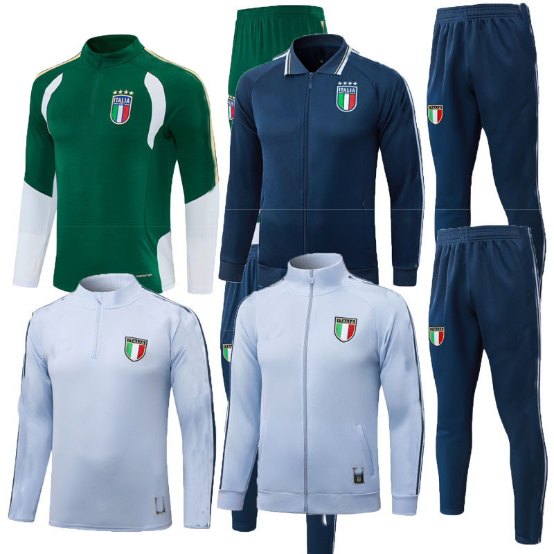 NEW 2026 2027 italy tracksuit mens kids soccer jersey kit Italia Soccer Sets 26 27 Full zipper football training suit tracksuits jacket chandal futb