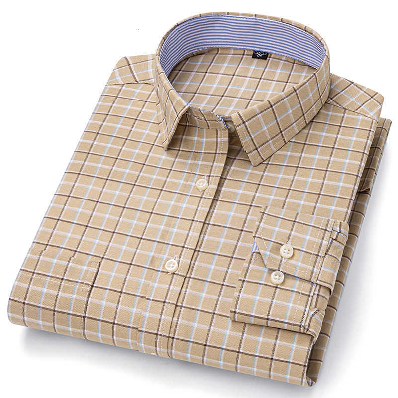 New Men's Casual Shirts 2024 Quality Men's Social Shirt Long Sleeve 100% Pure Cotton Oxford Soft Plaid Formal Male Clothes Oversized Shirt