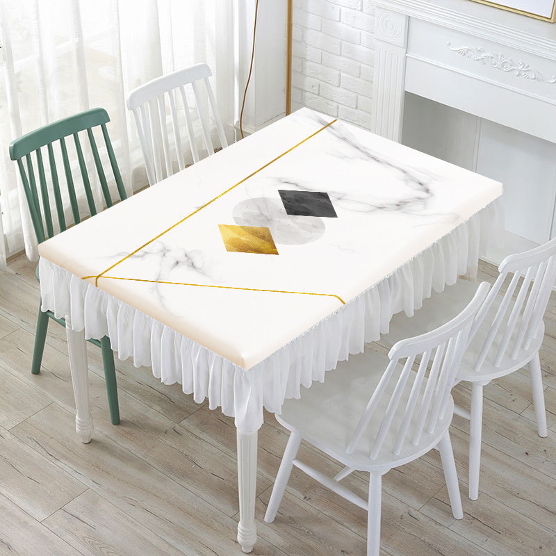 Nappe rectangulaire de Style crème personnalisée, résistante à l'huile, imperméable et sans entretien, facile à nettoyer, nouveau Design minimali