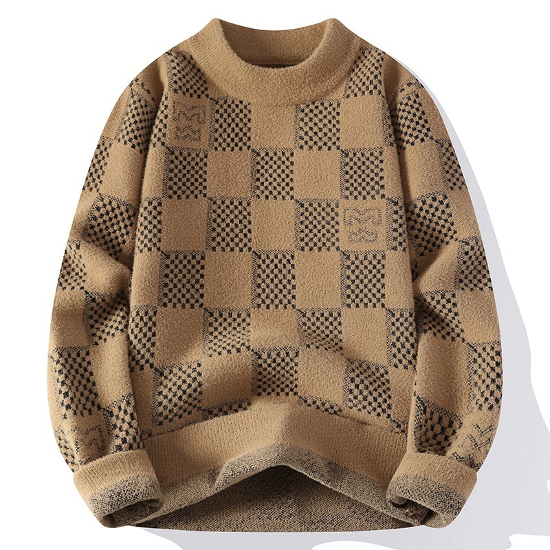 Luxurious Designer's Best-selling Men's 2024 Fall/winter New Style Half-neck Pullover Sweater Men's Thick Turtleneck Trendy Men'
