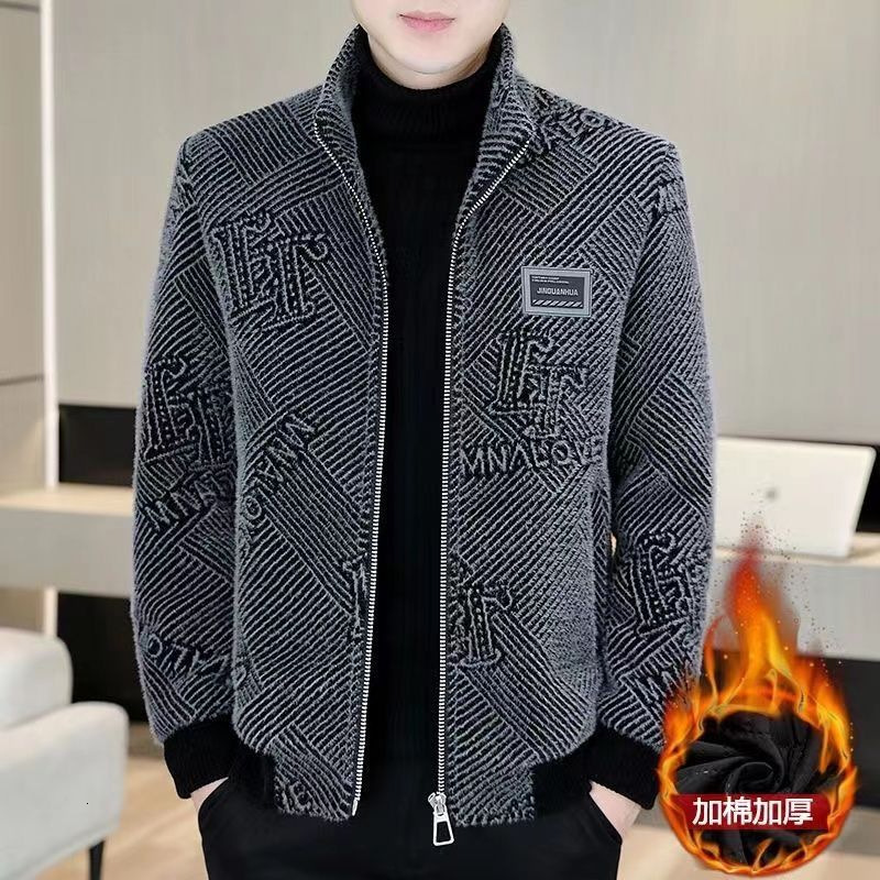 Men's 2026 autumn and winter new high-end wool windbreaker fashionable, lightweight, casual and fashionable men's wool coat velvet windbre