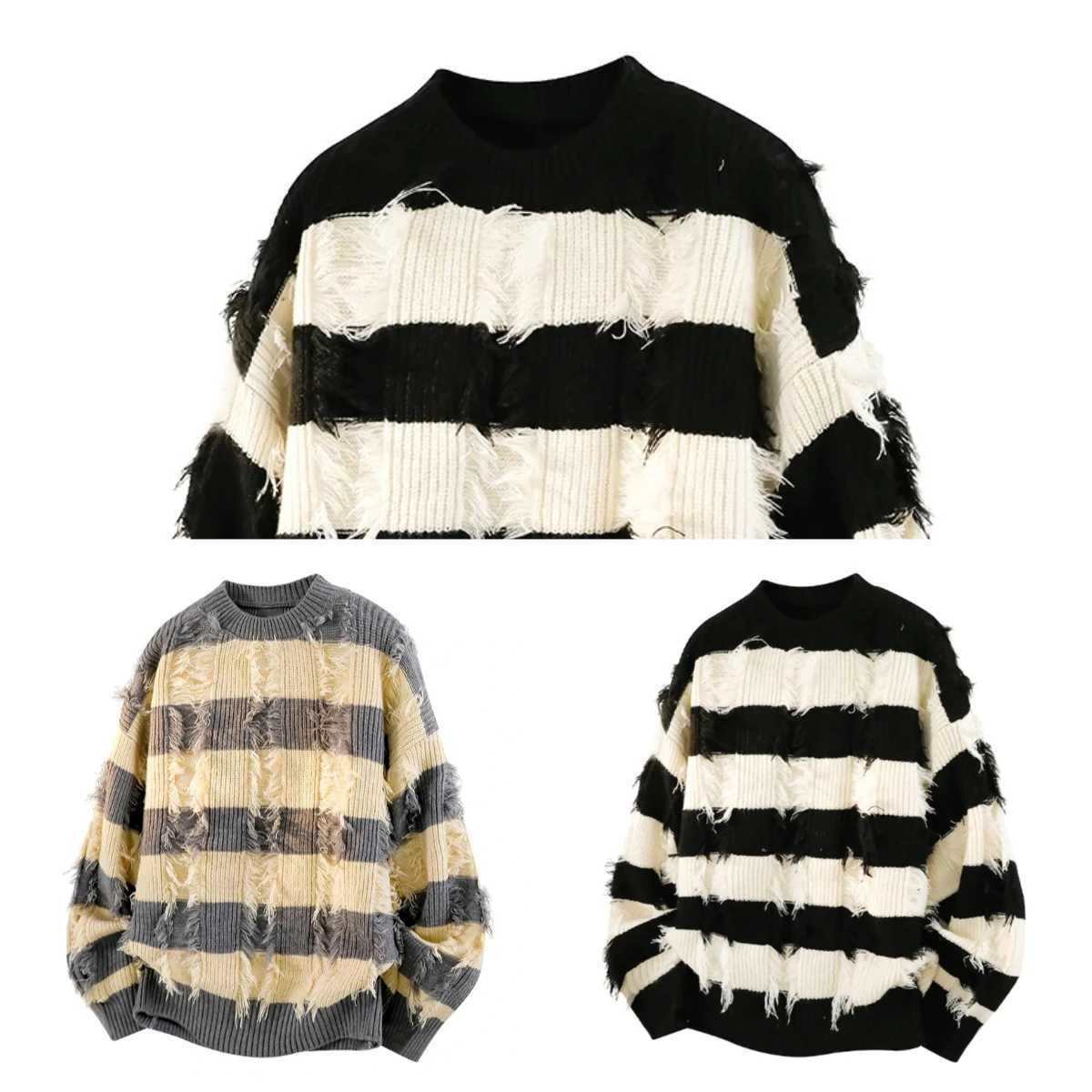 Outside Comfortable Breathable Fashionable Striped Warm Pullover Men's Outdoor High-quality Knit Sweater Men's Knitted Sweater S260921IPP2