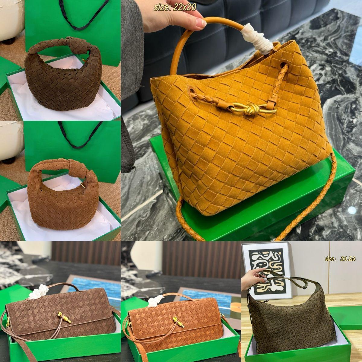 Suede leather mini andiamo bag Womens Men Designer jodie Shoulder bag cloud giorno weave tote bag Luxury handbag city work clutch Even Crossbody sli
