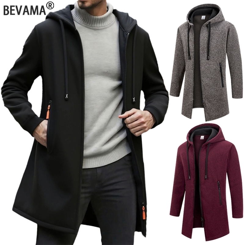 Men's Zipper Long Sleeve Coat Autumn Winter Fleece Warm Hoodies Jacket Loose Casual Outdoor Tracksuit Solid Color Sweatshirts 260918
