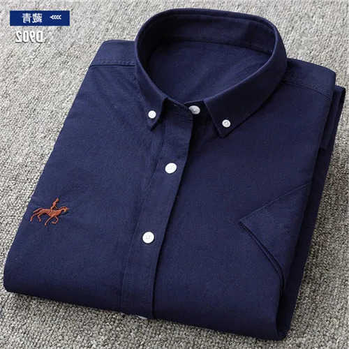 Casual Shirts 2026 Short Men's Sleeve 100% Cotton Oxford Soft Comfortable Regular Fit Plus Size Quality Summer Business Men Casual Shirts H2609