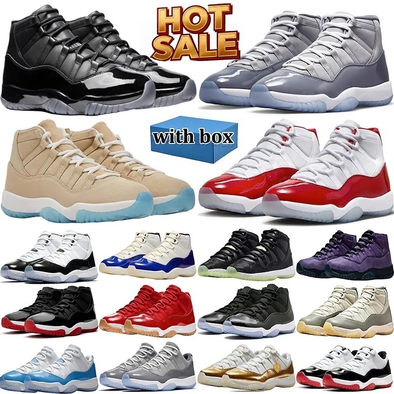 With Box Basketball Shoes 11 11s Mens Womens Shoes Designer Sneakers Violet Low 25th Anniversary Concord Space Jam Athletic Sports Shoes