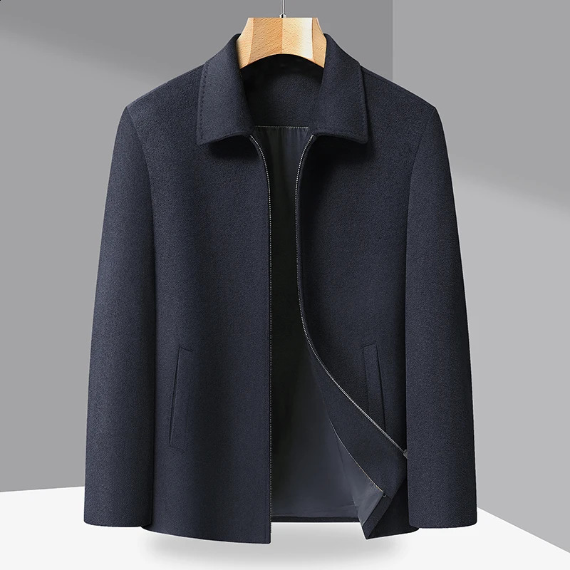 A HighEnd Mens seller for Autumn and Winter a Stylish SolidColor Woolen Lapel Jacket for MiddleAged and Elderly Peo 260920
