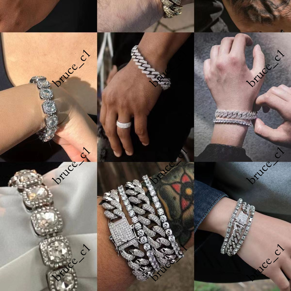 Cross-Border European and American Hip-Hop Trendy Brand Personality 15mm Diamond Cuban Chain Men's Bracelet Light Luxury High-End Jewelry
