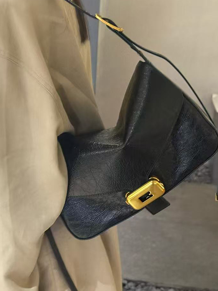 Free Shipping 2026 New Luxury Brand Design Shoulder Genuine Leather Crossbody Bags Fashion Gold Buckle Cowhide Women Handbags Designer Bag City Bag