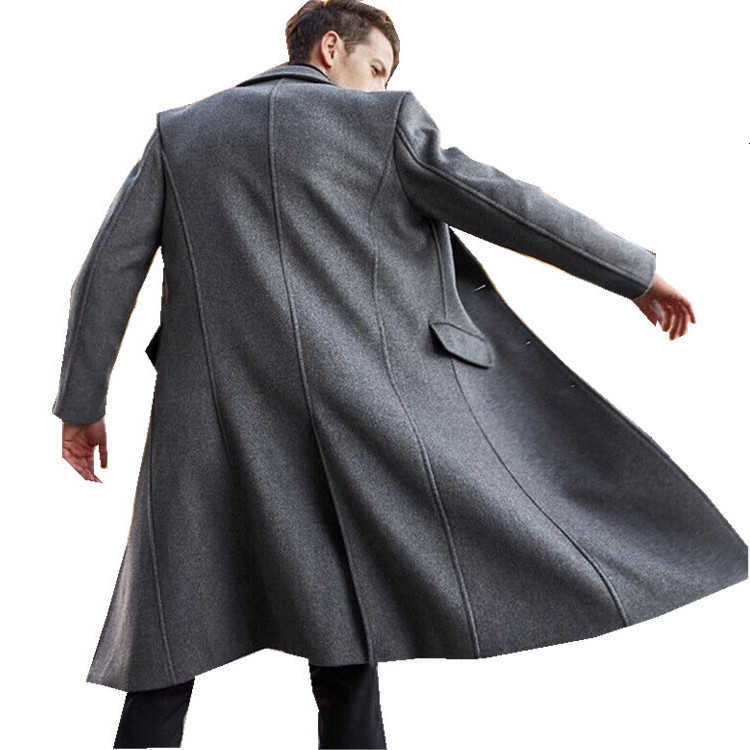 New Men's Wool Blends Brand Mens Wool Outerwear Simple Fashion Versatile Multi Color British Style Mens Long Trench Wool Overcoat D260921