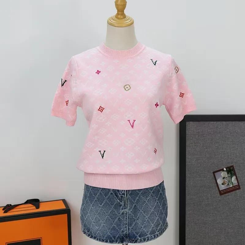Designer Womens T Shirts Summer Fashion Womens Short Sleeved Knitted Shirt Online Celebrity Explosions T shirt Letter Embroidery shirt