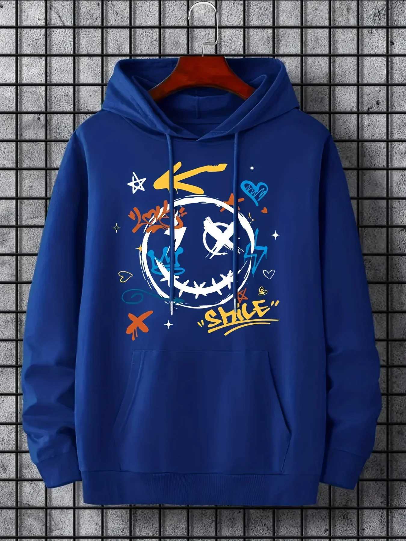 2026 Sweatshirts Men's Smile Hoodies Printed Hooded Men Women Hoodies Plus Size Fashion Sweatshirt Long sleeve Unisex Streetwear Tops D2609211