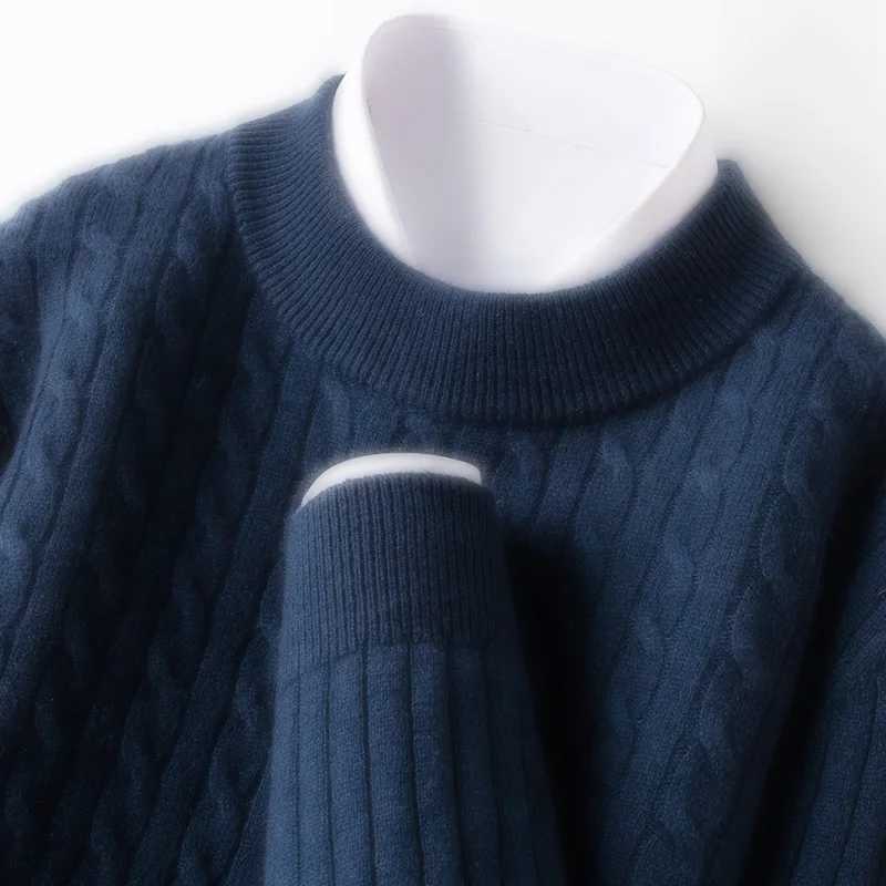 100% Austran Merino Wool Sweater Men's 410g Thickened Anti-Pilling Old Money Style 4 Colors Q260921
