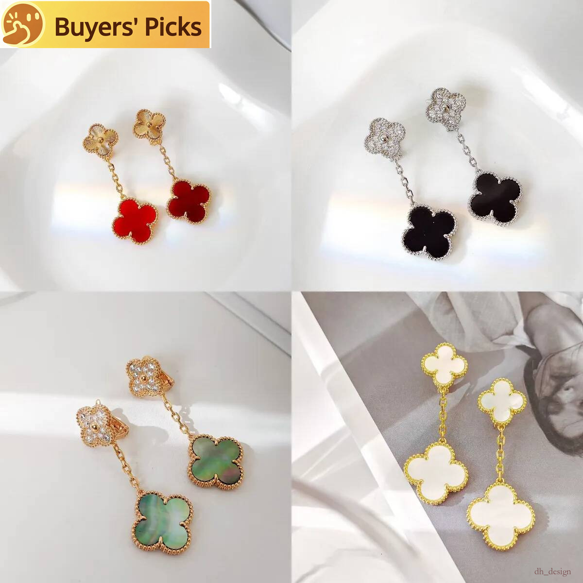 2026 Ladies' clover earrings luxurious design designer gifts classic fashion jewelry and gift boxes