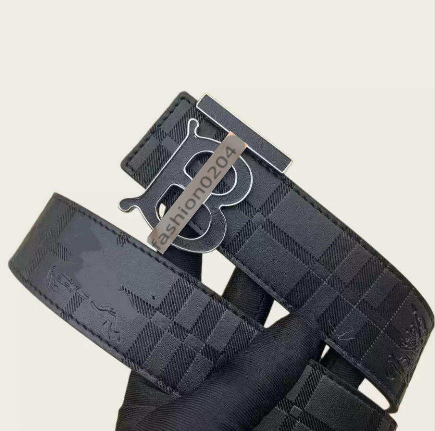 Ceinture en cuir à carreaux vintage réversible pour hommes Boucle en métal monogramme de luxe Ceinture à carreaux de style britannique pour affai