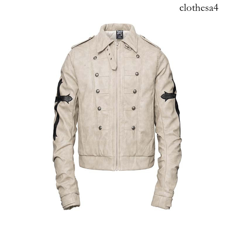 2026 winter new collection: high-street American-style cross-embroidered quilted PU leather jacket, thickened for warmth, men's trendy oversize