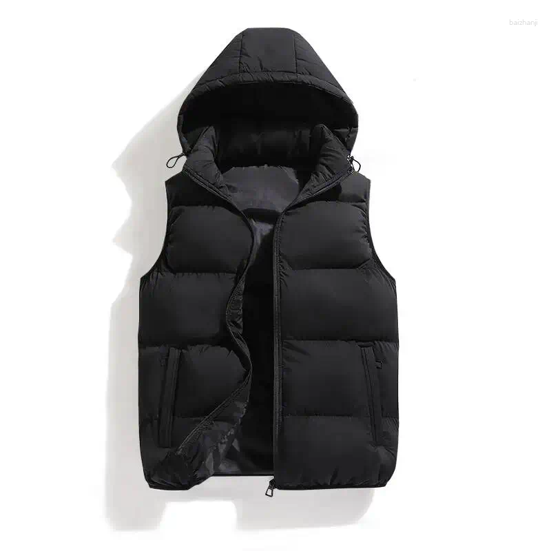 Mens Vest Jacket Warm Sleeveless Jackets Winter Waterproof Zipper Coat Autumn Stand-Up Collar Casual Waistcoat Brand Clothing
