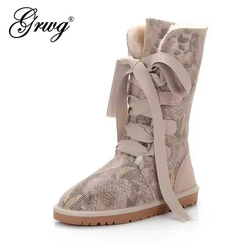 2025 New Fashion 100% Genuine Cowhide Leather Snow Boots Australia Classic Women High Boots Warm Winter Shoes for Women L26921