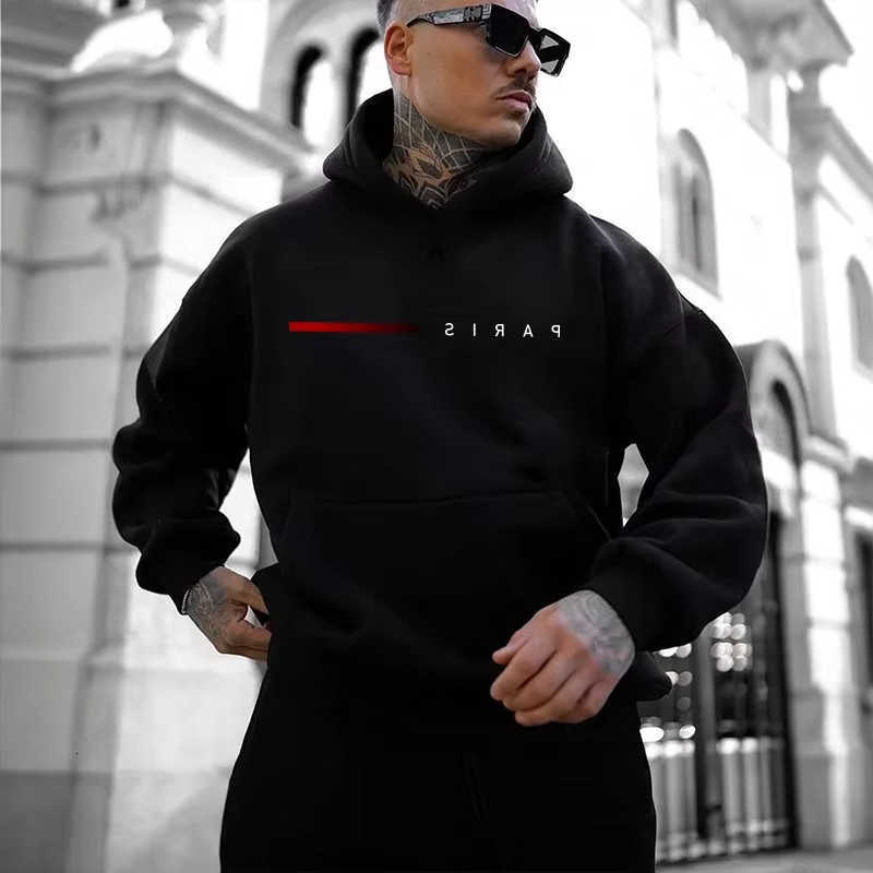 Sustainable Sweatshirts Men's Material Hoodies Paris Hoodies for Men All Season Daily Wear Casual Sports Pullover Comfortable Fashion Sweatshir