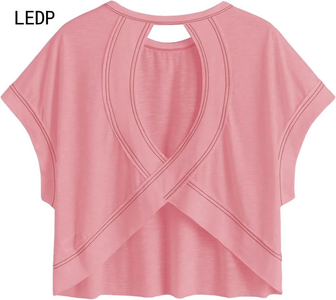 296802 Zero waste tailoring plus size women's T-shirt waste material recycling design irregular hem cotton linen breathable personality style