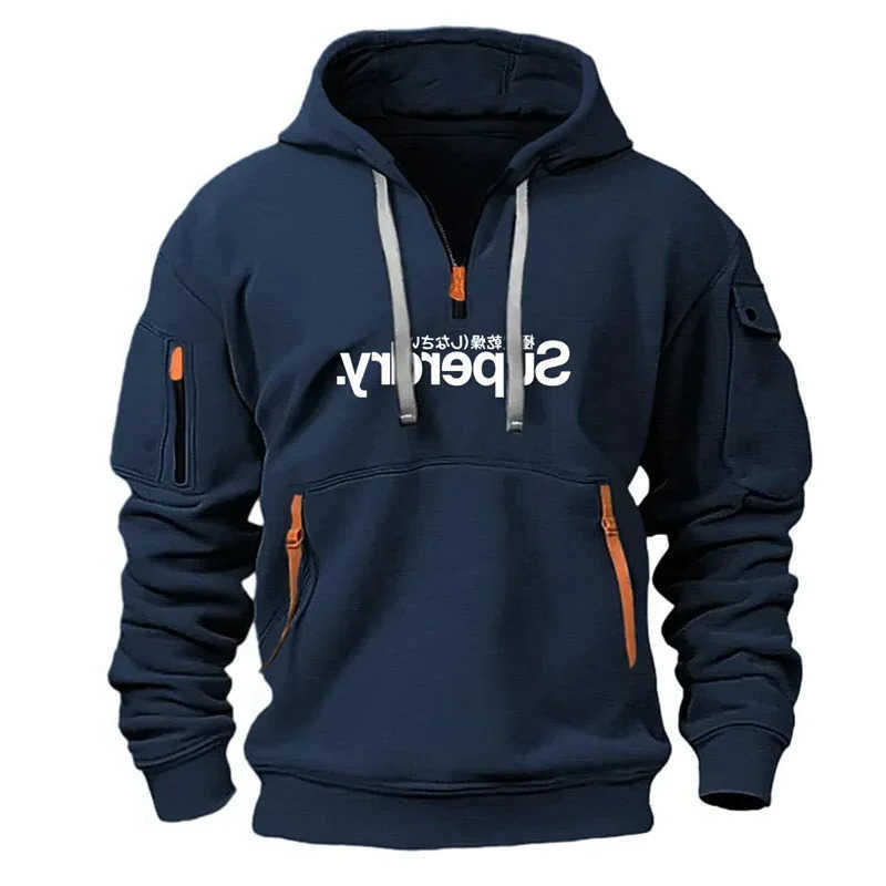 Hoodies Sweatshirts Men Multi Men's Zipper Pocket Hoodie Autumn Winter Warm Long sleeve Sweatshirt Daily Outdoor Casual Pullover D260921