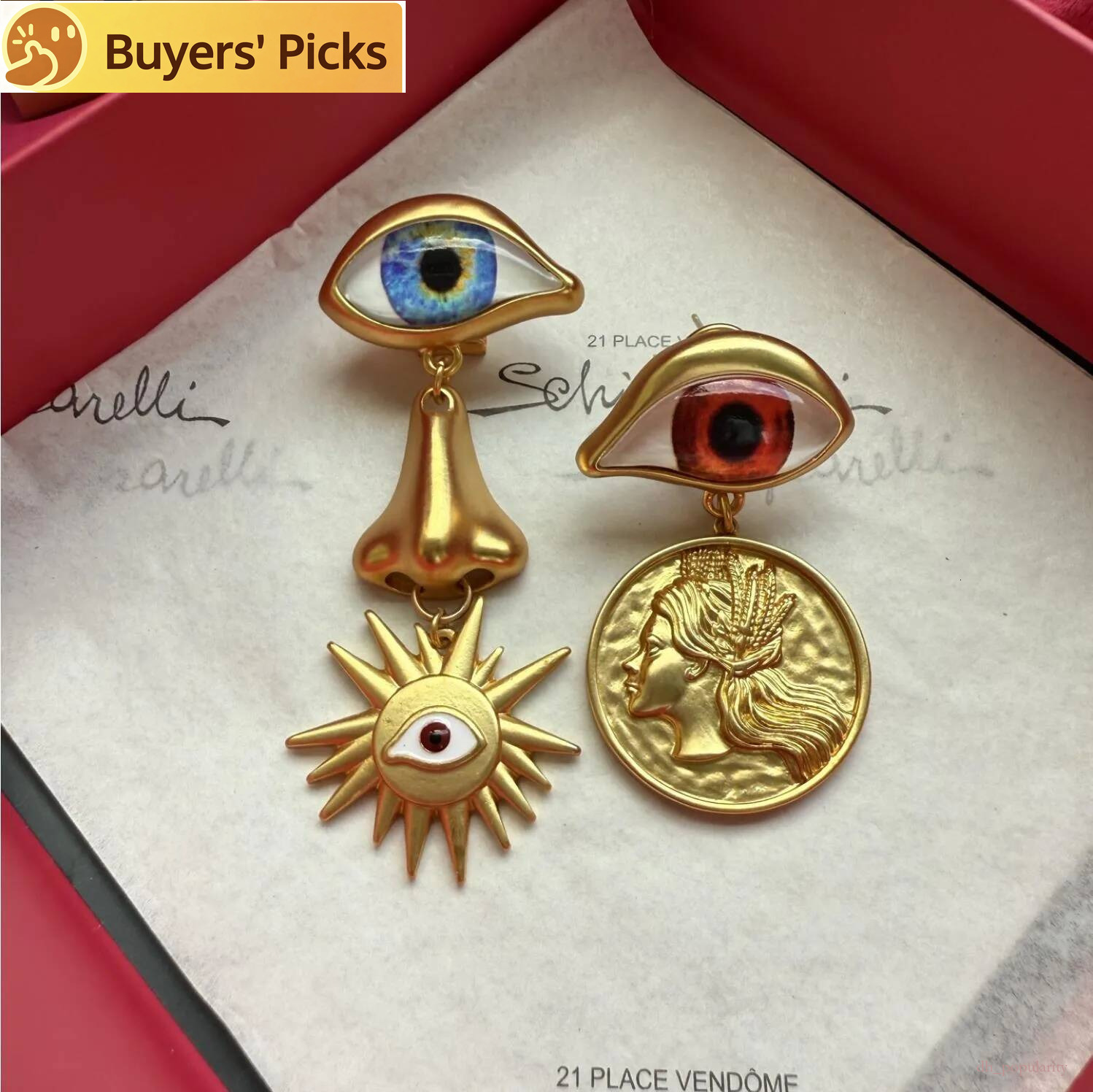 2026 New Designed women Devil's Eye Charm earrings Classic Keyhole Series Key hole Earring Ear studs Designer Jewelry Schiaparelli R10070 Hot