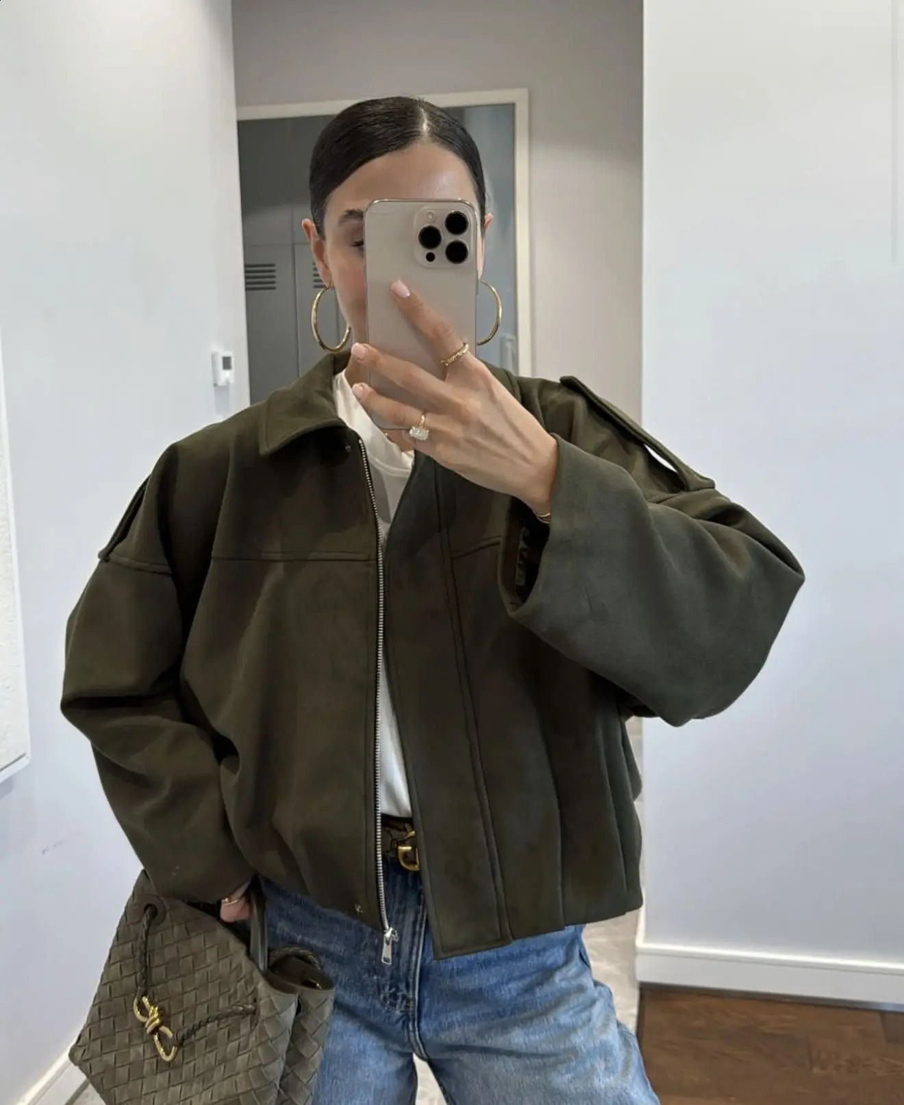 Women Brown Green Suede Jacket Loose Casual Bomber Coat Lapel Zipper Long Sleeve Jackets Vintage Lady Motorcycle Outwears 260920