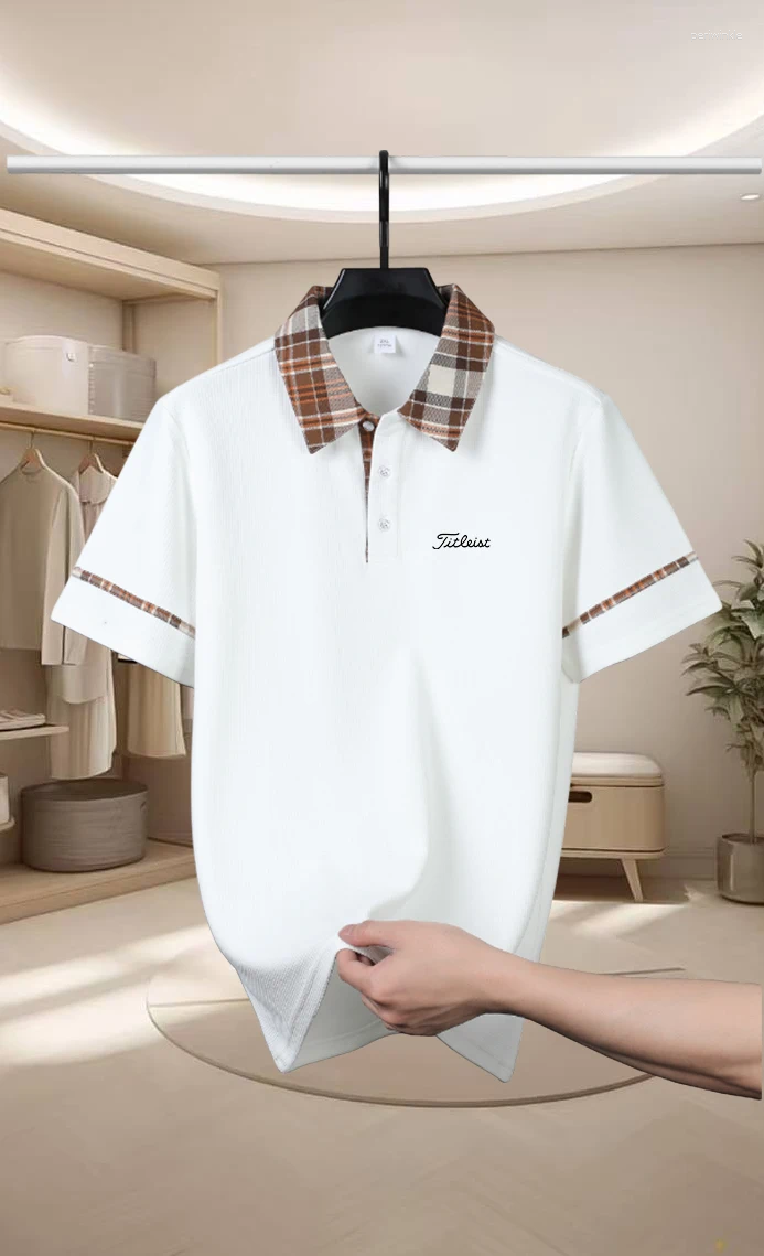 Printed Design Men's Polo Shirt Simple Casual Short-sleeve Loose For Men In Summer And Breathable.