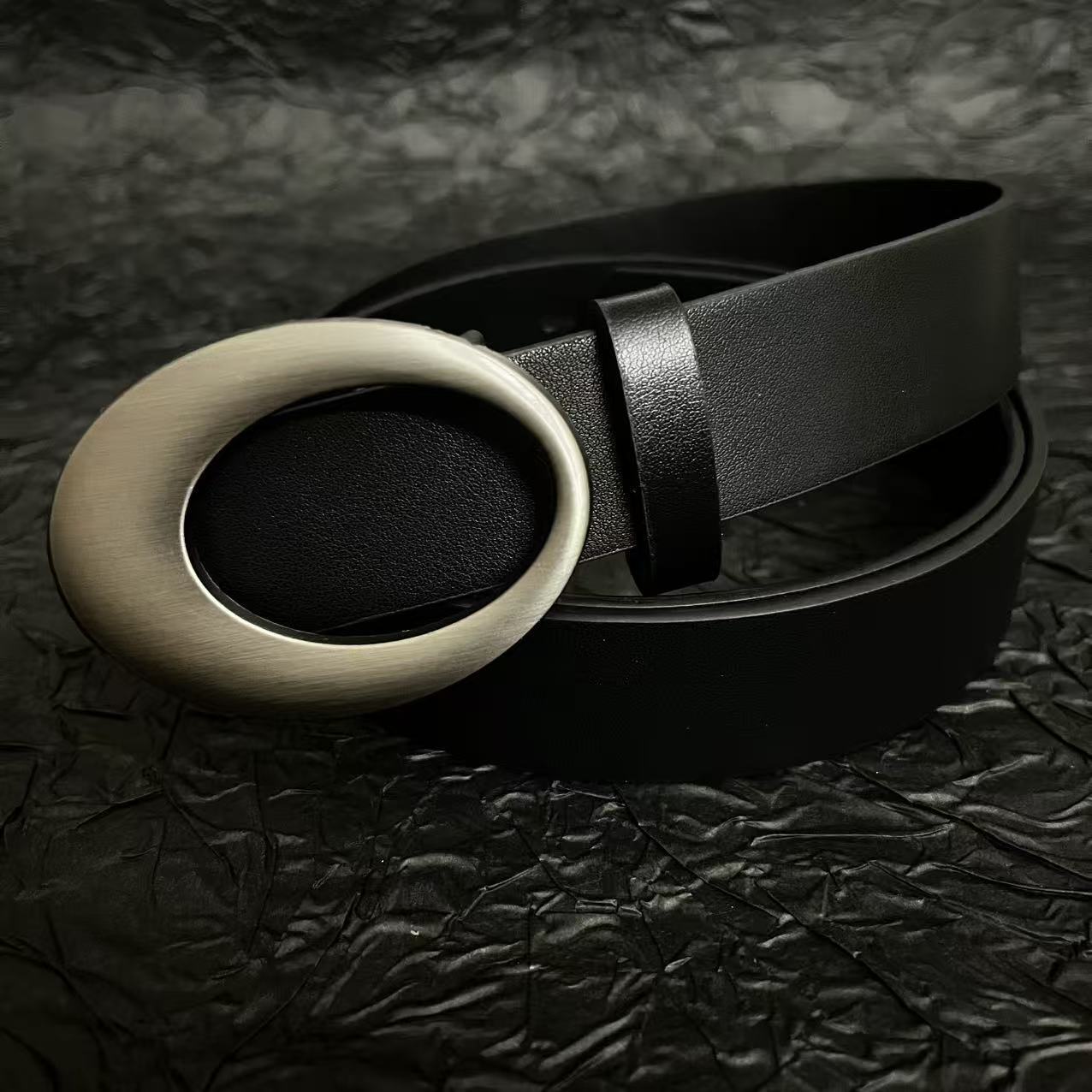 Women's 2025 New Model Black Vintage Decorative Jeans Korean Style Casual Leather Belt for Women Fashionable and Simple
