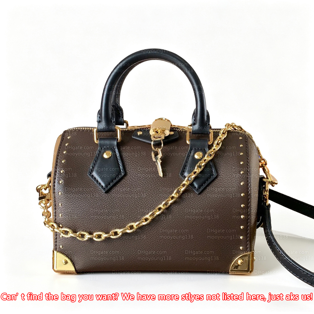 12A Premium Mirror Quality Designer Trunk Bags for Women 20.5cm 27cm Handle Handbags for Travel Luxury Shoulder Bag Brown Crossbody Purse with Box M