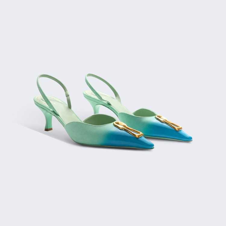 Dress Shoes Haute Couture 2026 Spring Summer New Pointed Toe Patent Leather Sexy Backless Sandals Keychain Stiletto High Heels
