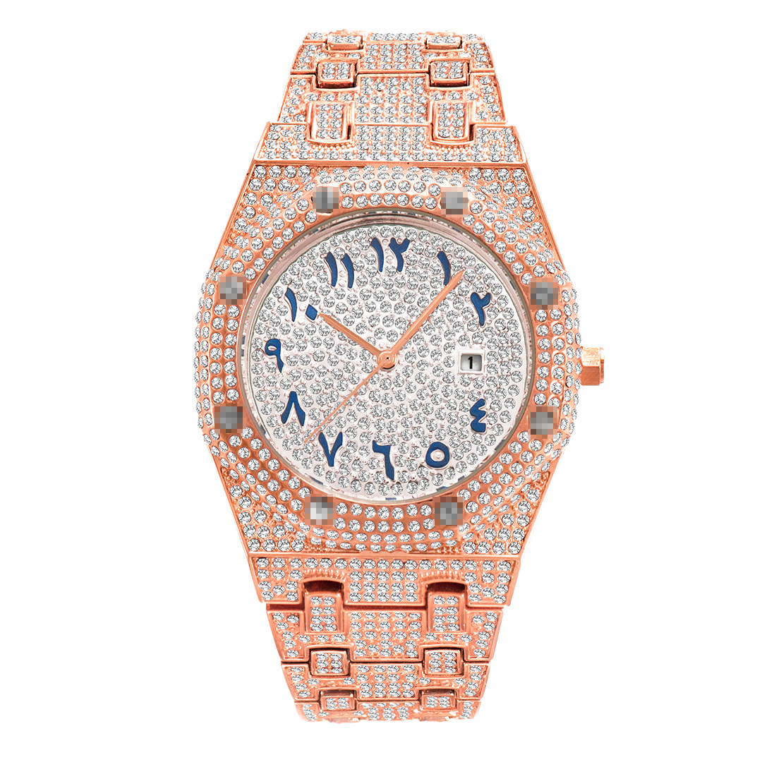 Fashion Designer Watch For Men Woman Luxury Fully Diamond Bling Mens Quartz Watches Fashion Iced Out Silver Waterproof Male Clock