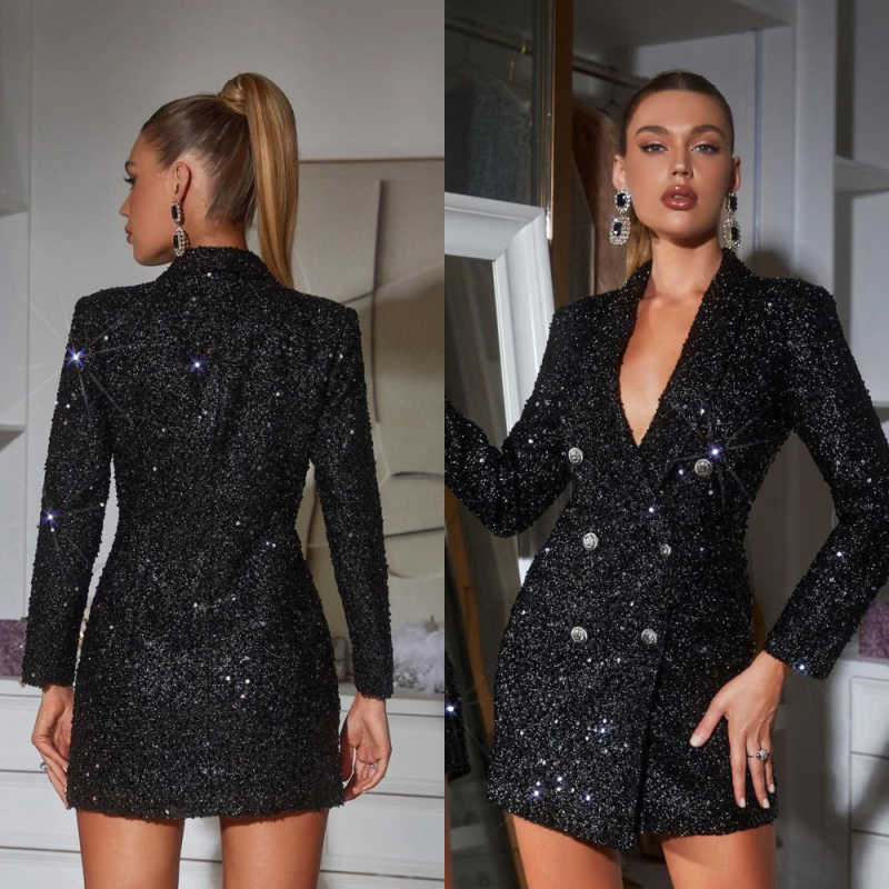 Abito blazer da donna con paillettes Abito formale con paillettes da donna, ballo di fine anno, festa di compleanno, completo personalizzato