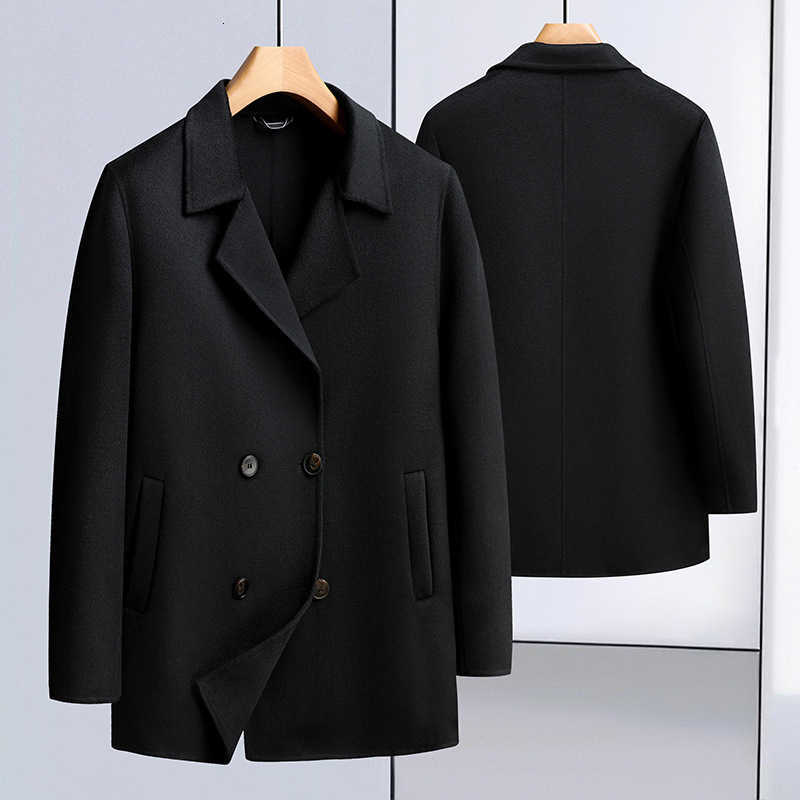Arrival Men's Wool Blends New Fashion Suepr Large Autumn and Winter Men's Medium Long Business Casual Suit Collar Woolen Coat Plus Size 3X
