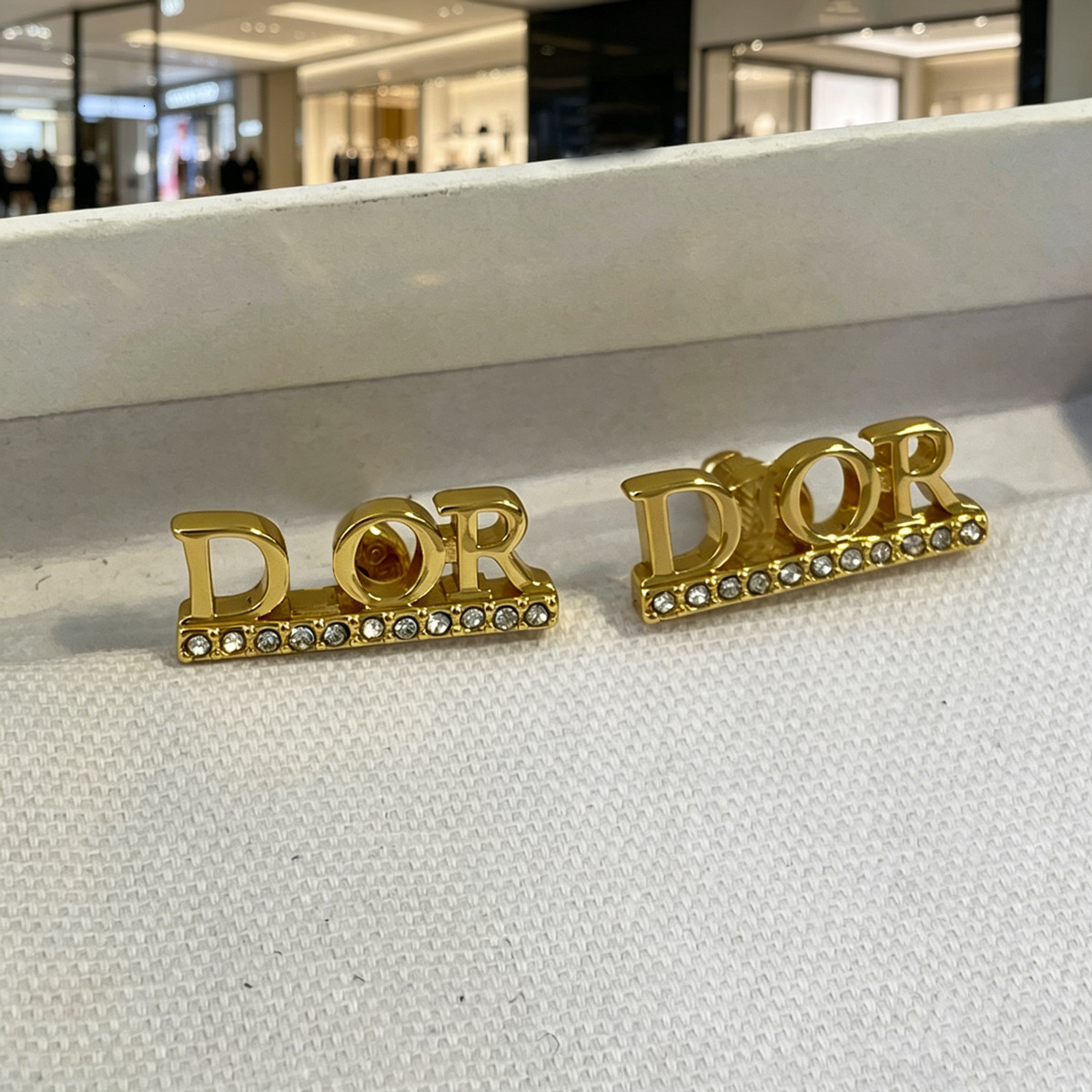 designer Light luxury earring collection, English letter diamond earrings, high-quality, factory wholesale
