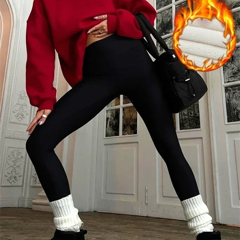 Womens Winter Leggings with Fleece Cotton Thick Skinny Thermal Velvet Gray Legging Casual Beige Warm Ribbed Leggings for Women 260920