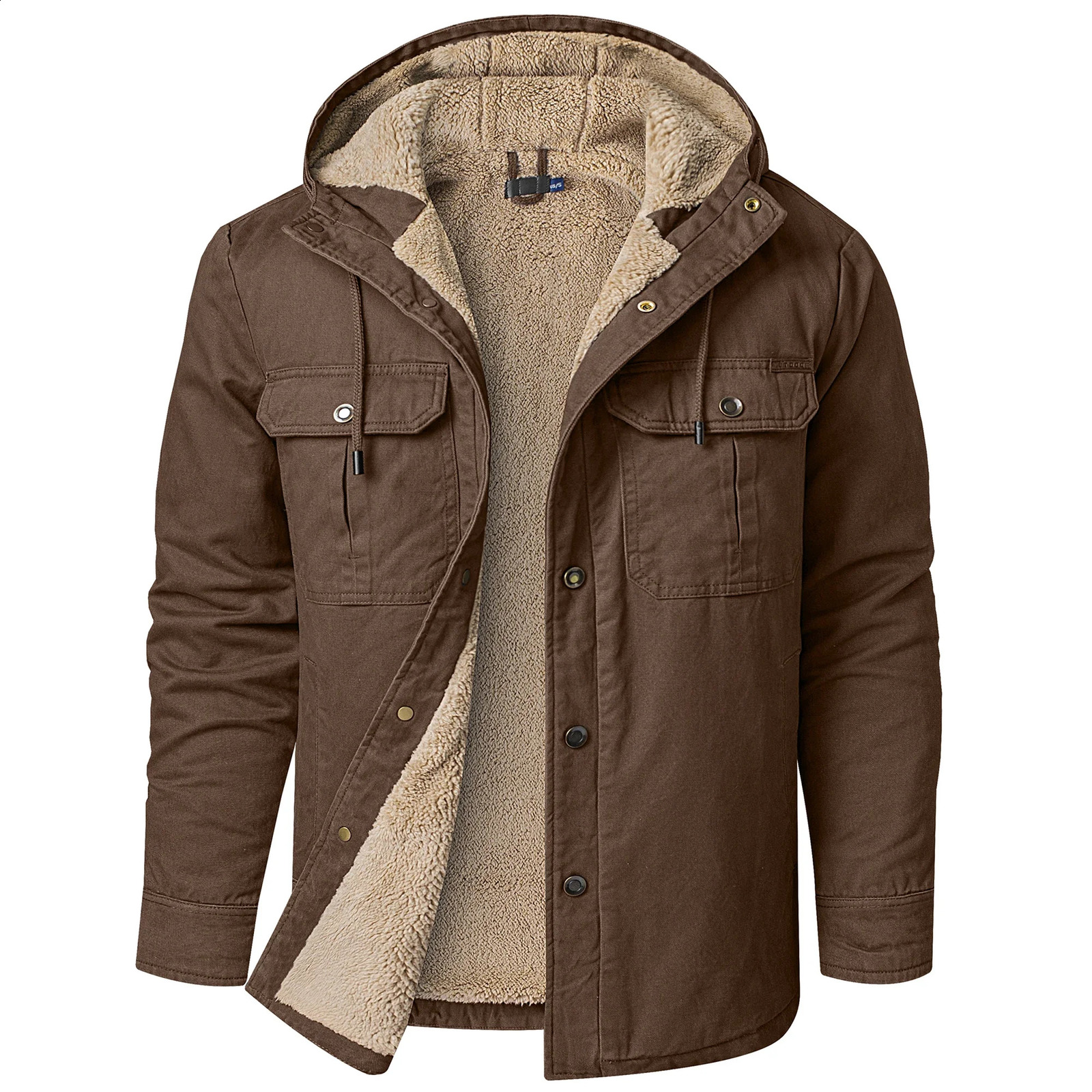Thermal Thick Coat Parka USA SIZE Winter Oversize Parkas Warm Korean Style Men's Hooded Fleece Jacket 260920