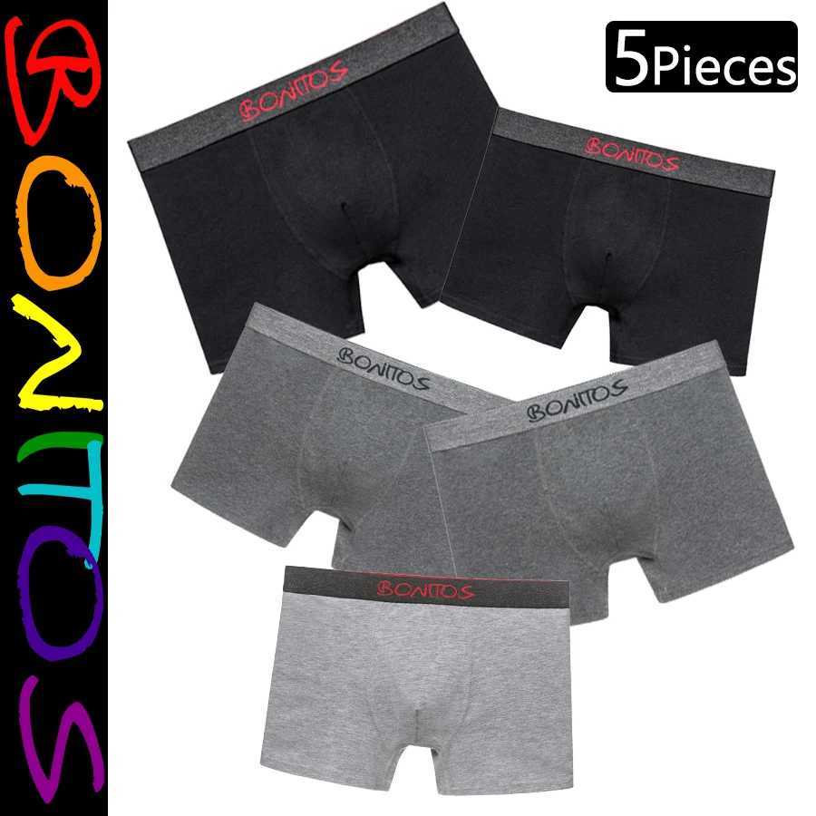 5pcs Man Underwear Cotton Boxer Briefs Sexy Underpants BONITOS Letter Elastic Waistband Mens Boxershorts Brand Men's Panties Q260921