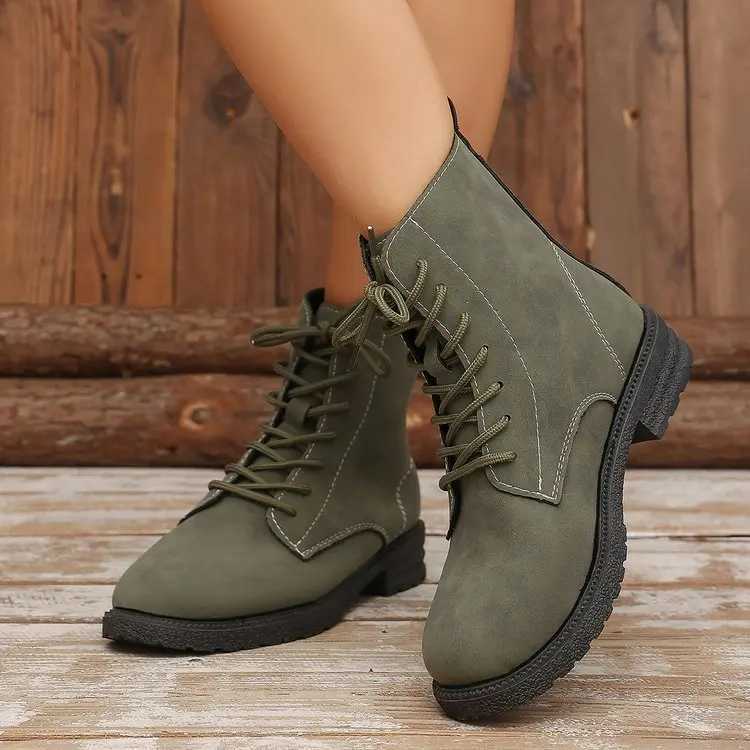 Spring Autumn Solid Color High Quality Anti-slip Wear-resistant Women's Short Boots 2026 New Plus Size Round Head Fashion Boots L26921