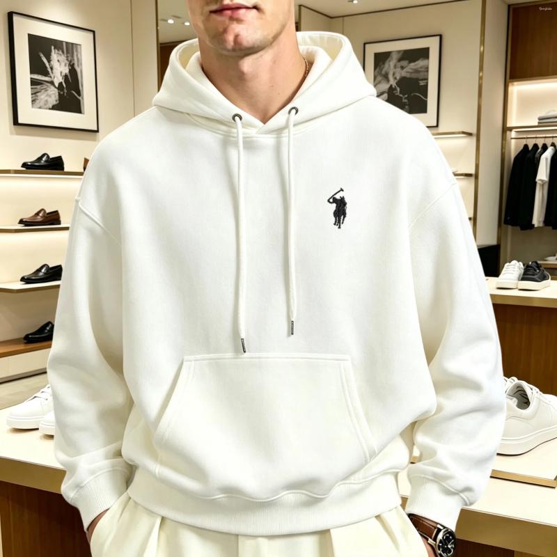 Heavyweight Korean Style Loose Hooded Sweatshirt Men Women Long Sleeved Autumn High-end Brand Embroidered Boutique Pullover